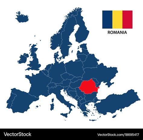 map of europe with romania highlighted